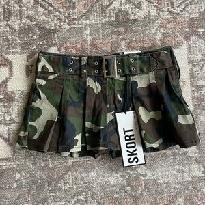 Almost Famous Camouflage Pleated micro mini Skort